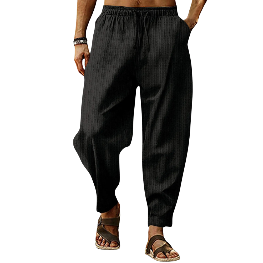 Calça Masculina Plus Size com Cordão Ajustável e Bolsos