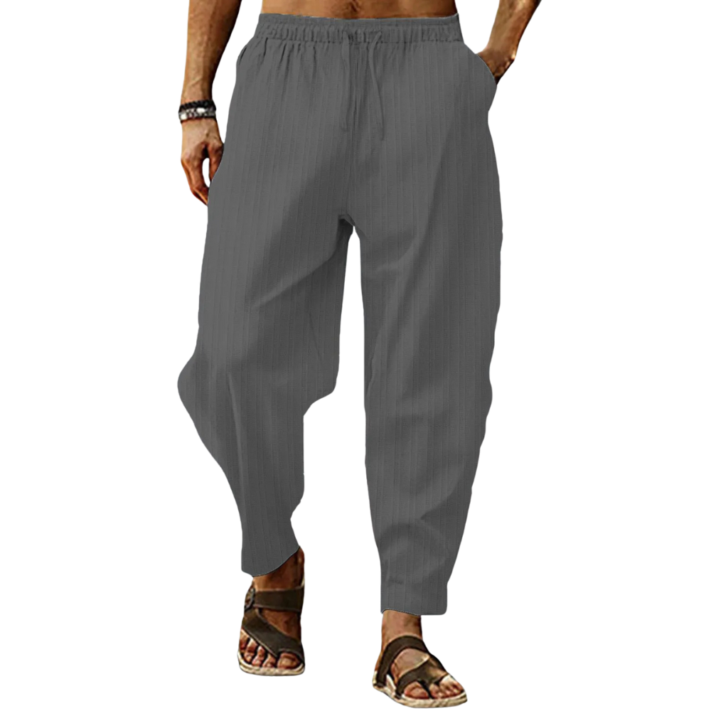 Calça Masculina Plus Size com Cordão Ajustável e Bolsos